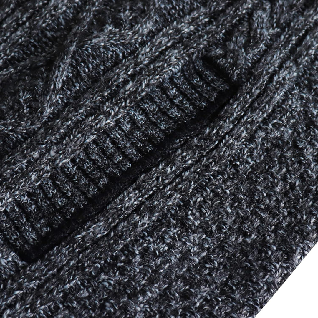 YAOHUOLE Strickjacke Herren Langarm Pullover Herren Langarm Cardigan Zopfmuster Grobstrick Strickjac