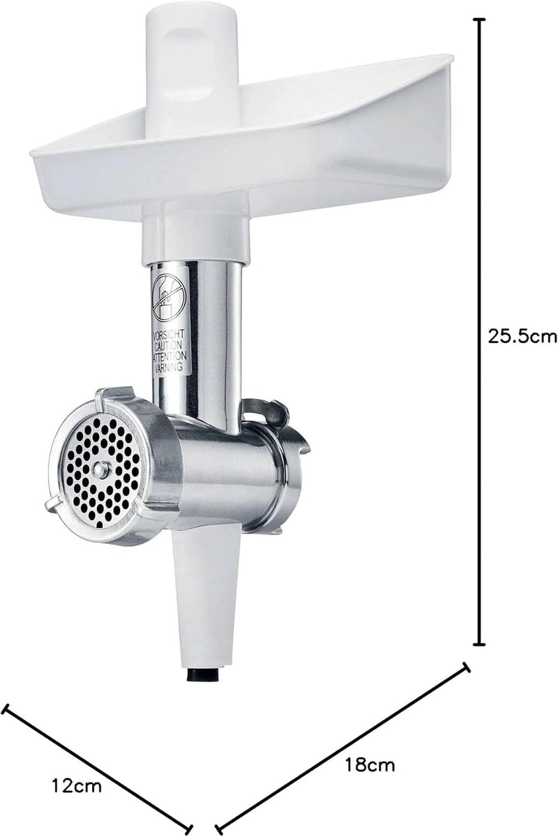 Bosch Fleischwolf MUZS2FWW, Fleischwolf-Aufsatz, Stopfer, Edelstahl Loch-Scheibe 4,5 mm, auch für Fi