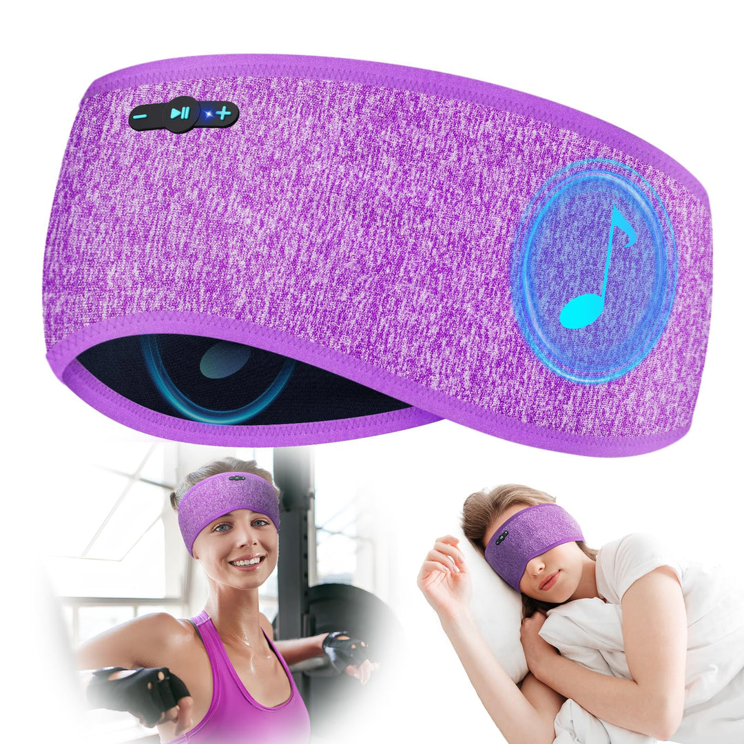 Schlafkopfhörer Bluetooth 6.0, 3-IN-1 Kabellos Stirnband für Seitensschläfer, 20 Std Laufzeit, HD St