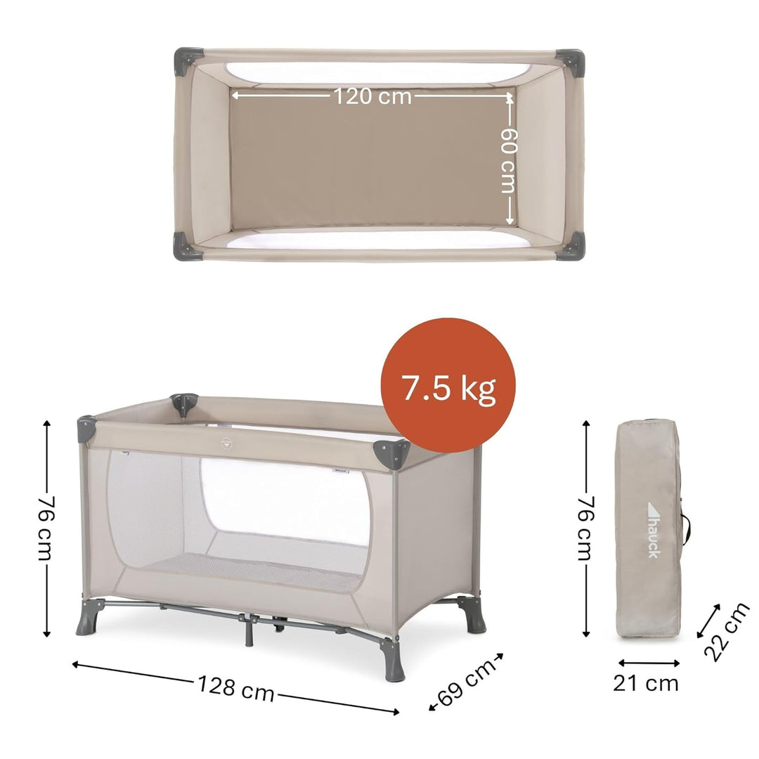 Hauck Reisebett Dream N Play 120 x 60 cm, für Babys und Kinder ab Geburt bis 15 kg, Leicht, Kompakt