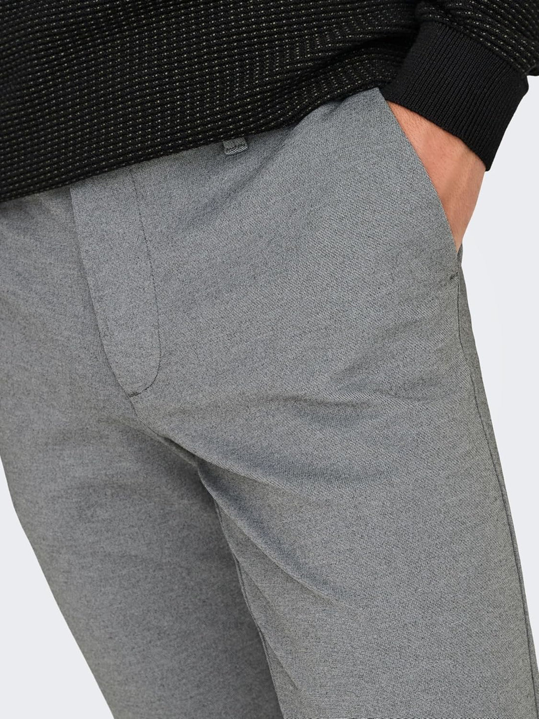 Only & Sons Male Chino Hose ONSMARK Slim Fit Chino Hose 27W / 32L Medium Grey Melange, 27W / 32L Med