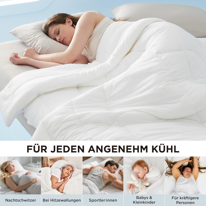 BEDSURE Bettdecke Ohne Bezug Kühlende - Bettdecke 155x220 Kühldecken zum Schlafen - Leicht Atmungsak