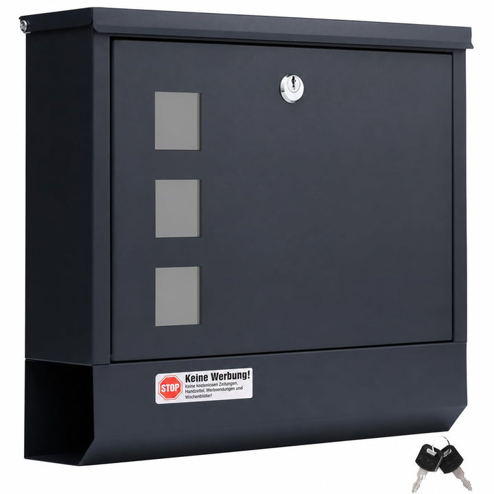 Zedelmaier XL Briefkasten mit Zeitungsfach,Postkasten Edelstahl,Anthrazit | Wandbriefkasten,DIN B5,S