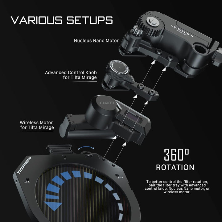 Tilta Drehbare runde Filterwanne, kompatibel mit Tilta Mirage Matte Box Filmmaking Kit MB-T16-RCF