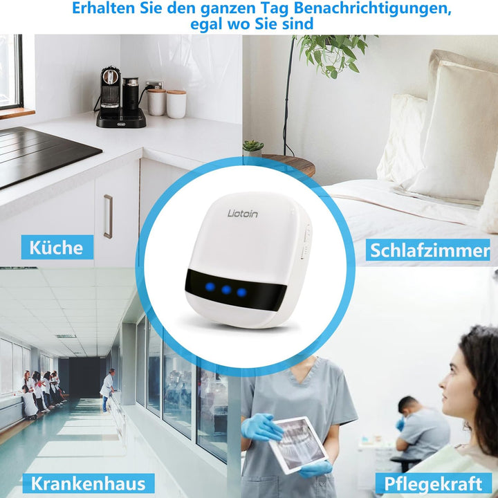 LIOTOIN Notrufknopf für Senioren Notruf Alarm Knopf Kabellose Hausnotruf Senioren SOS Alarmanlage Se