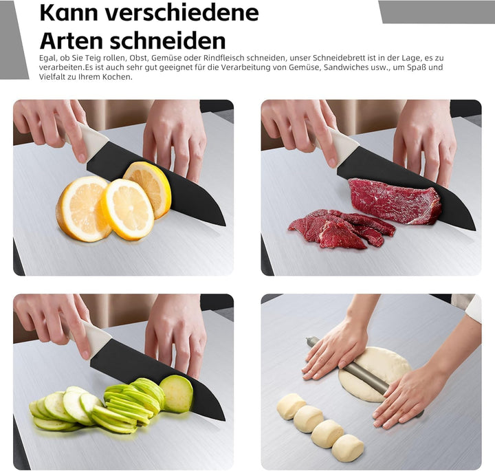 Edelstahl Schneidebrett, Arbeitsplatte Knetbrett Edelstahl Für Kneten &amp; Backen, Küchenplatte, Nudelb