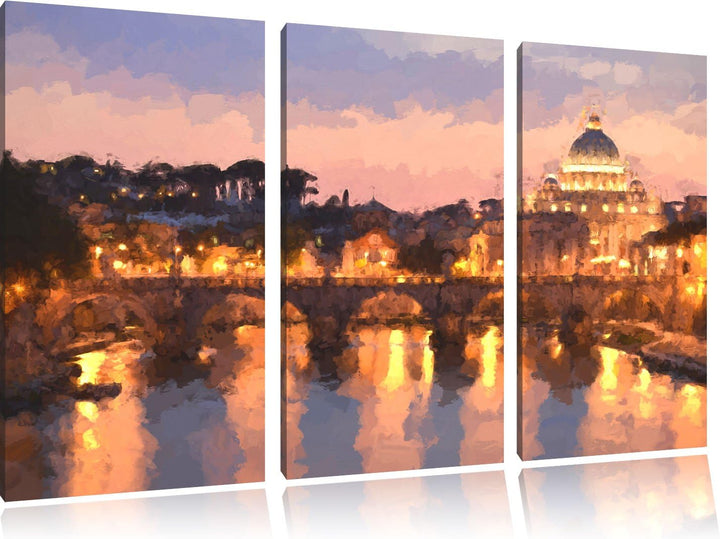 Pixxprint Vatikan in Rom als Leinwandbild/Grösse: 3 Teilig (120x80) cm/Wandbild/Kunstdruck/fertig be