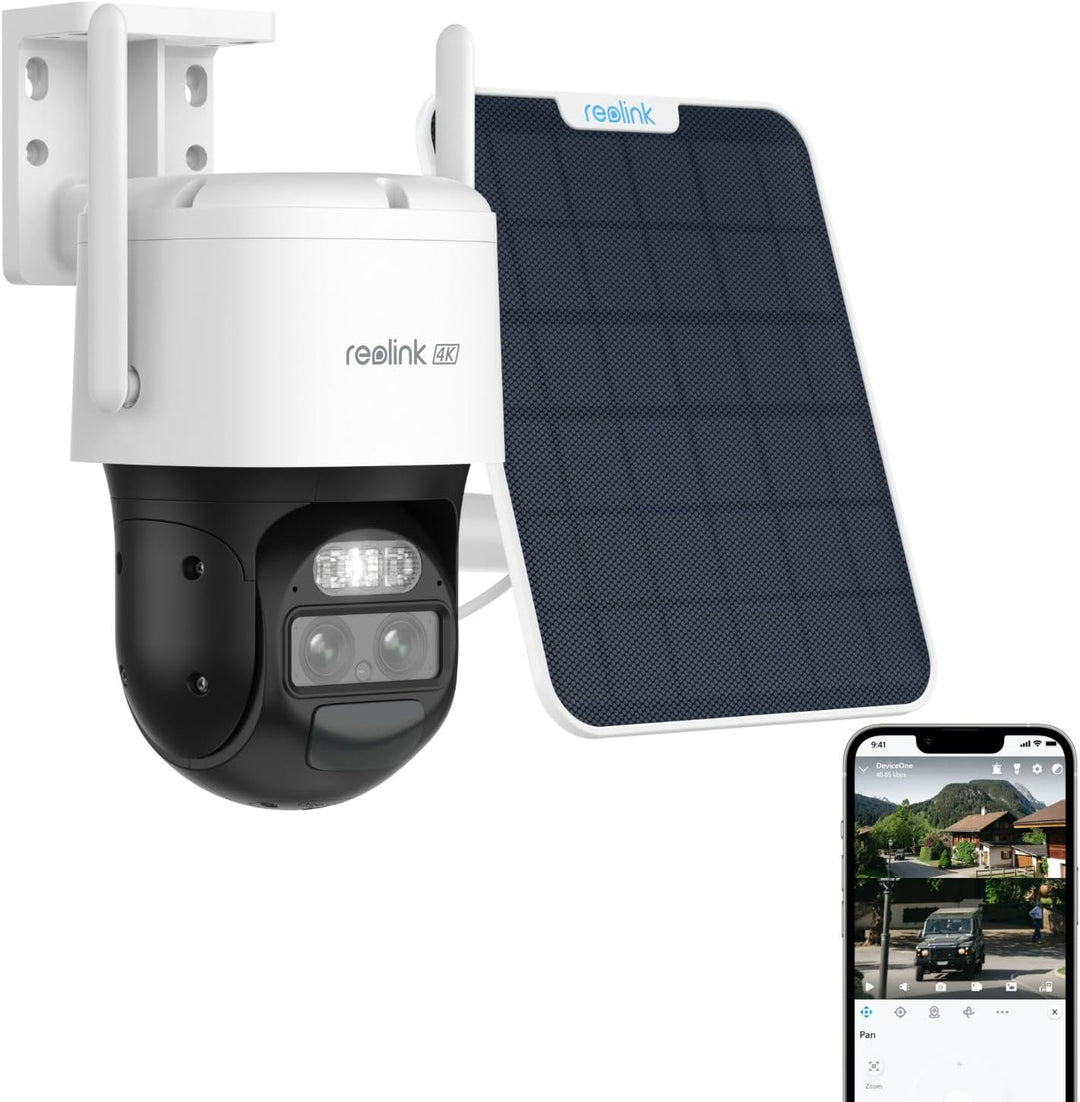 Reolink 4K PTZ Überwachungskamera Aussen Akku mit Auto-Tracking & Auto-Zoom, Dual Lens, 8MP Solar WL