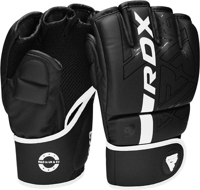 RDX Profi MMA Handschuhe Training, Kara Maya Hide Leder, Sparring Grappling Kampfsport Kickboxen Sch