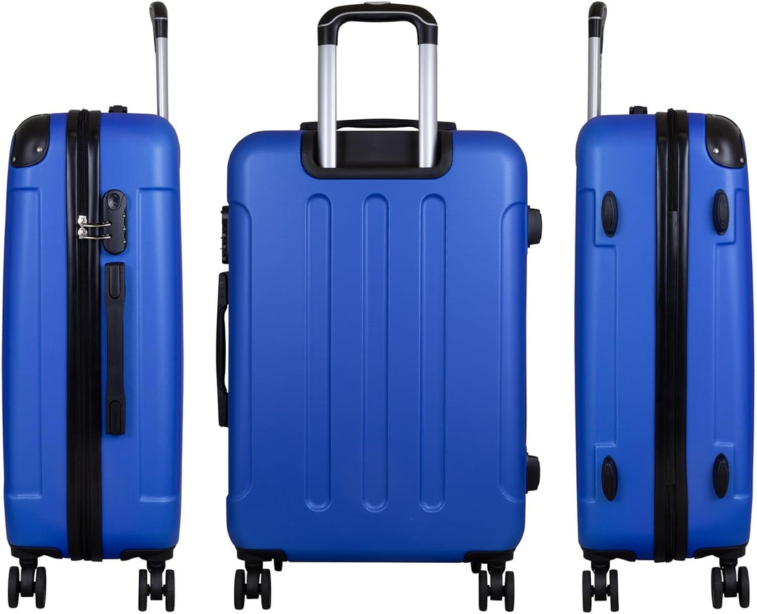 Trendyshop365 City-Koffer Hartschale Avalon 67 cm 61 Liter 4 Räder Zahlenschloss Blau Blau Citykoffe