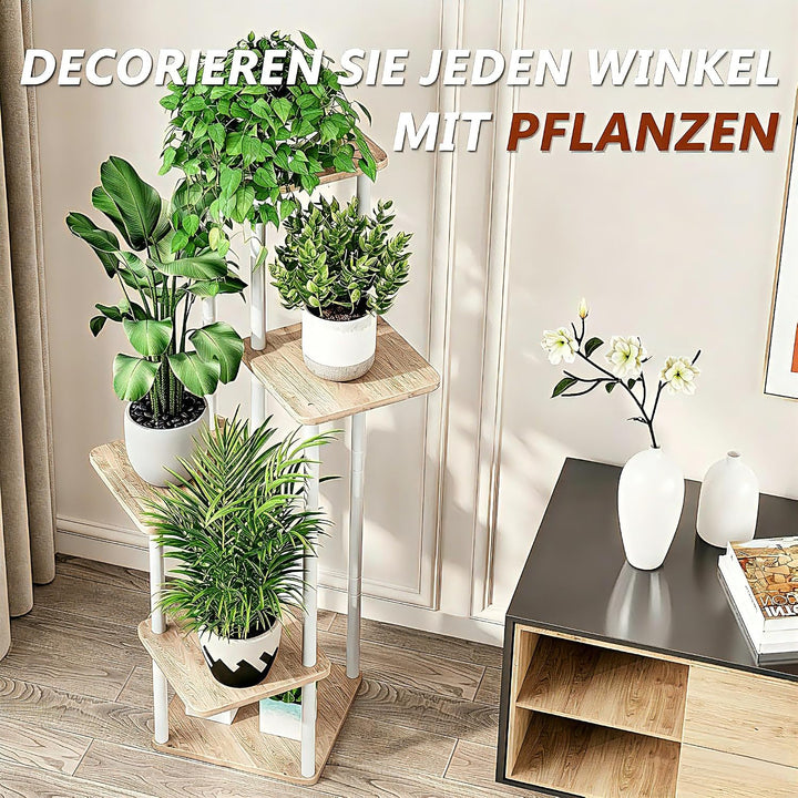 5-stufiges Pflanzenregal aus Metall für mehrere Pflanzen, hohe Eckblumenhalter für Terrasse, Garten,
