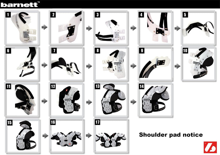 BARNETT Shoulderpad Vision II American Football Schulterschutz, sehr leicht, M