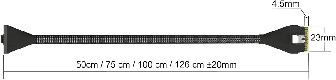 LINKUP - Slim SAS SFF-8654 8i Geradeaus zu SFF-8654 8i Gerade Nach Oben 24Gbps Hochgeschwindigkeits