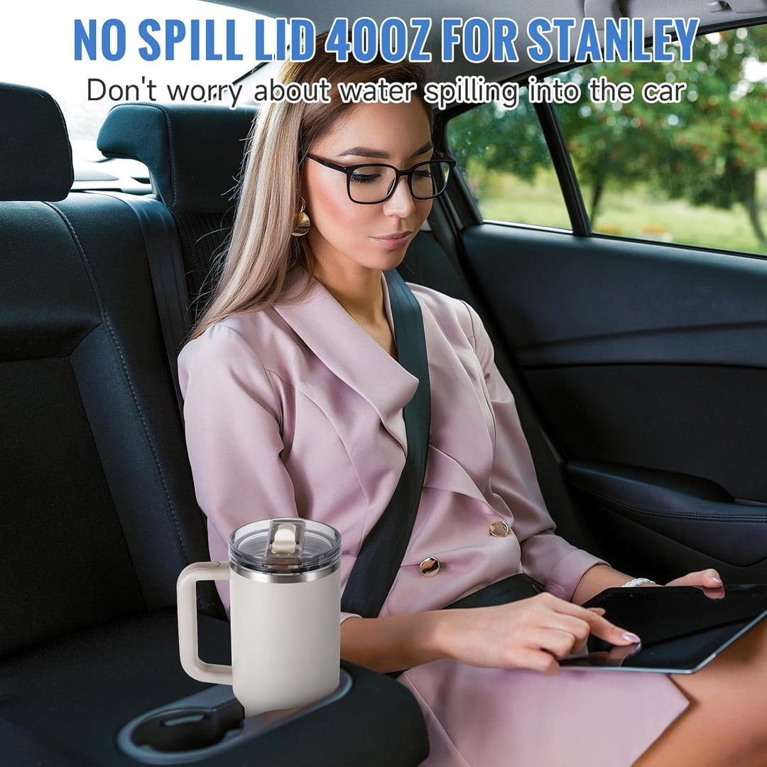 2 Stück Deckel für Stanley Cup 40oz,Auslaufsicherer Deckel Stanley Cup mit 4 Trinkhalmen and 1 Stroh