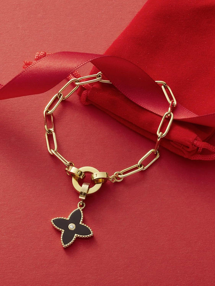 Leonardo gold Estrella Clip&Mix Armband aus Edelstahl 1 Stück, goldfarbenes Armband aus ovalen Glied