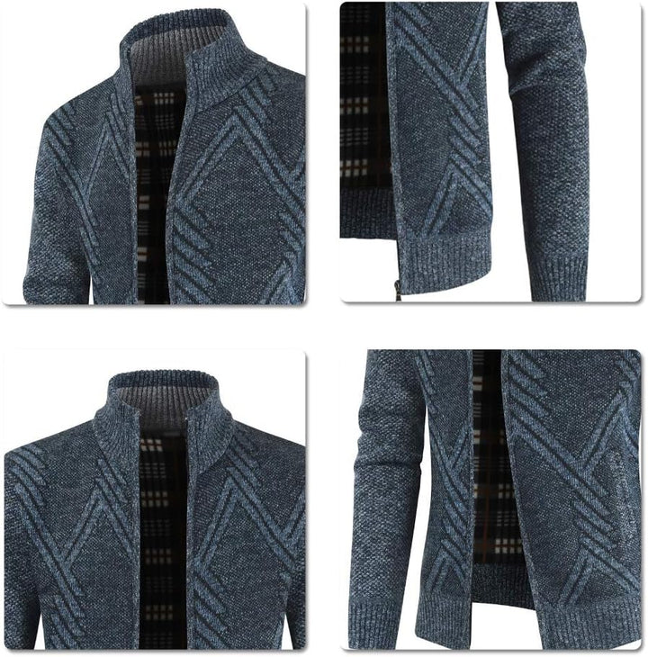 Sliktaa Herren Strickjacke Festival Cardigan Warm Trachtenjacke Mode Schlichter Pullover Langarm Swe