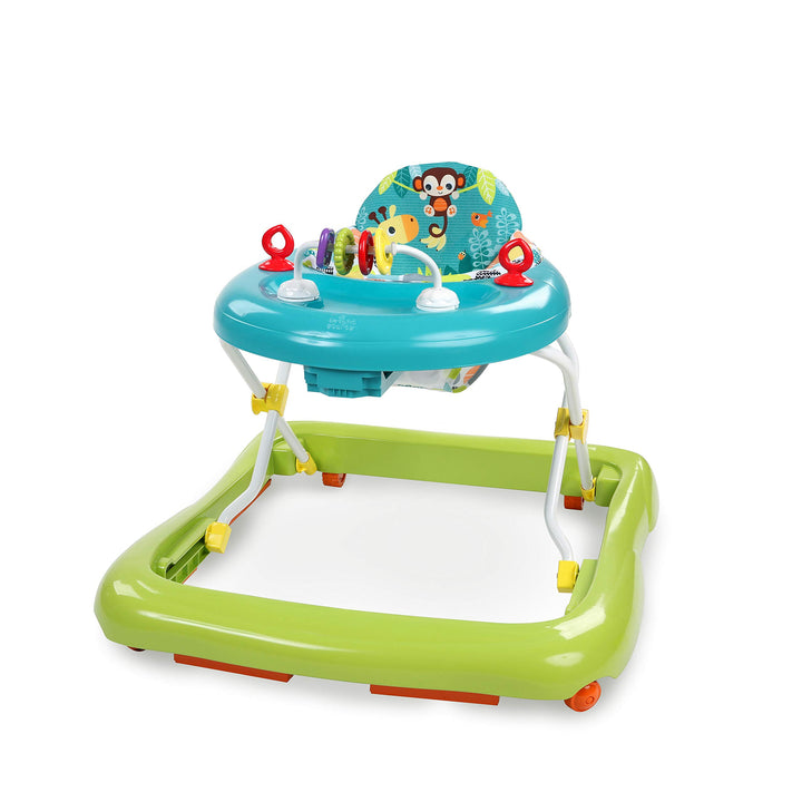 Bright Starts, Giggling Safari, Lauflernhilfe mit Spielzeuge, Perlenschiebespielzeug, 3 Höheneinstel