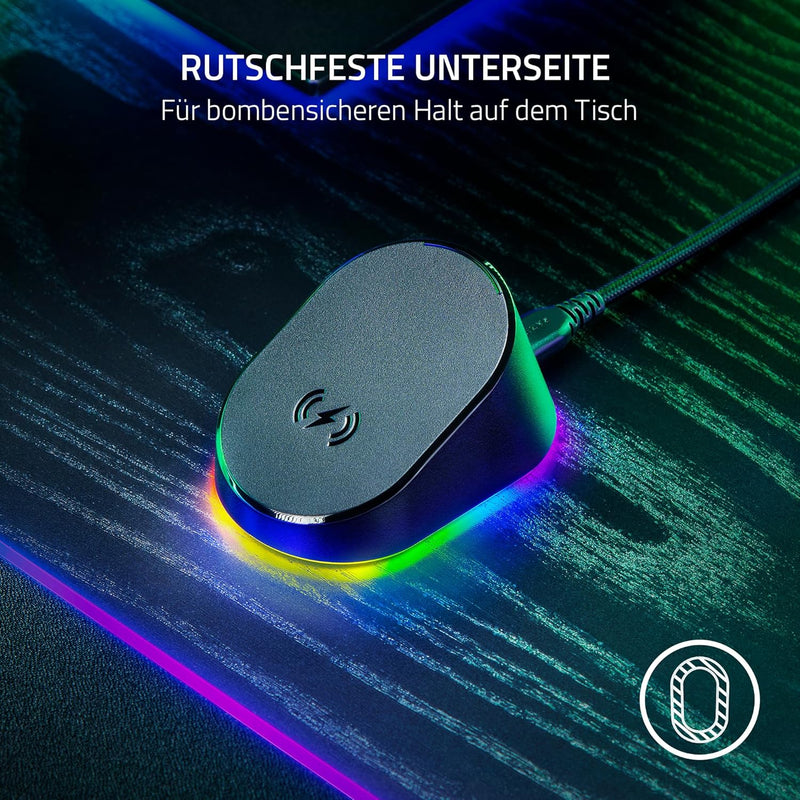 Razer Mouse Dock Pro & Charging Puck - (Magnetische drahtlose Ladestation, Hyperspeed 8K Hz, 8 RGB C