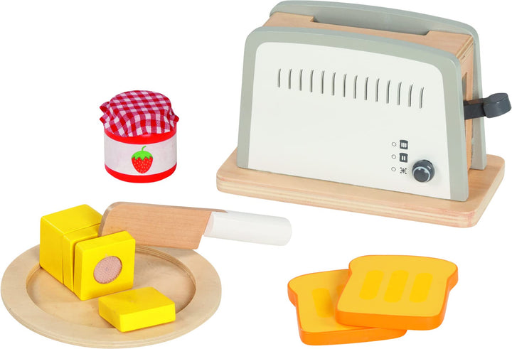 goki 51507 - Toaster - Spielset - Zubehör für Kinderküche und Kaufladen, aus Holz