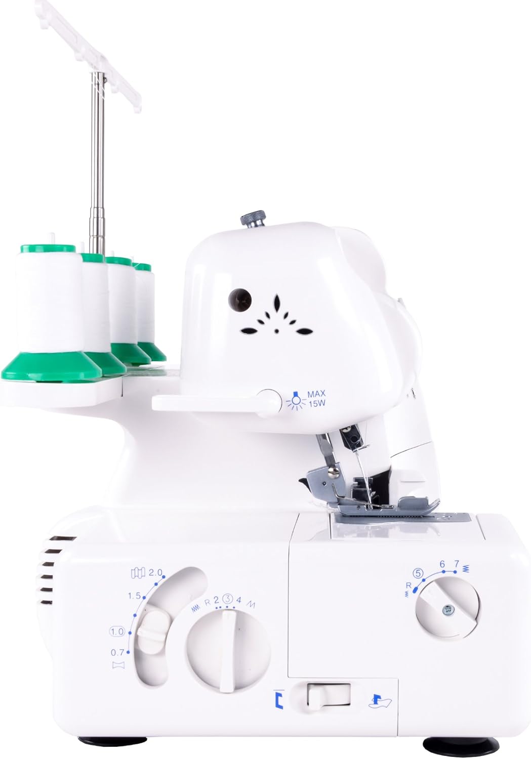 Gritzner 788 Overlock mit LED Licht + 5 praktische Nähfüsse aus dem Sonderzubehör + Abfallbehälter +