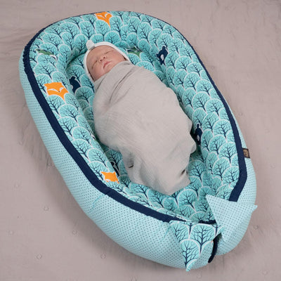 PaLulli Kuschelnest 2-seitig Babynest Babynestchen Baby Nest Nestchen Reisebett Wickelauflage Kusche