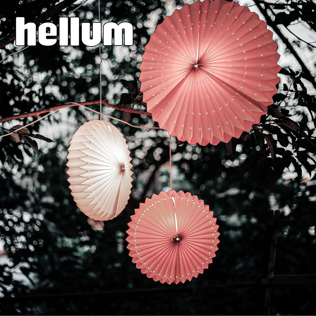 hellum LED Lampion Sunny, weisser Lampion aussen wetterfest Strombetrieben, Ø 60cm, 3m Lampenfassung