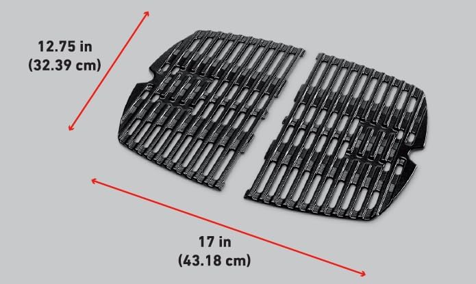 Weber 7644 Porcelain-Enameled Cast-Iron Cooking Grates, 30x4.4x44.2 cm Single, Single
