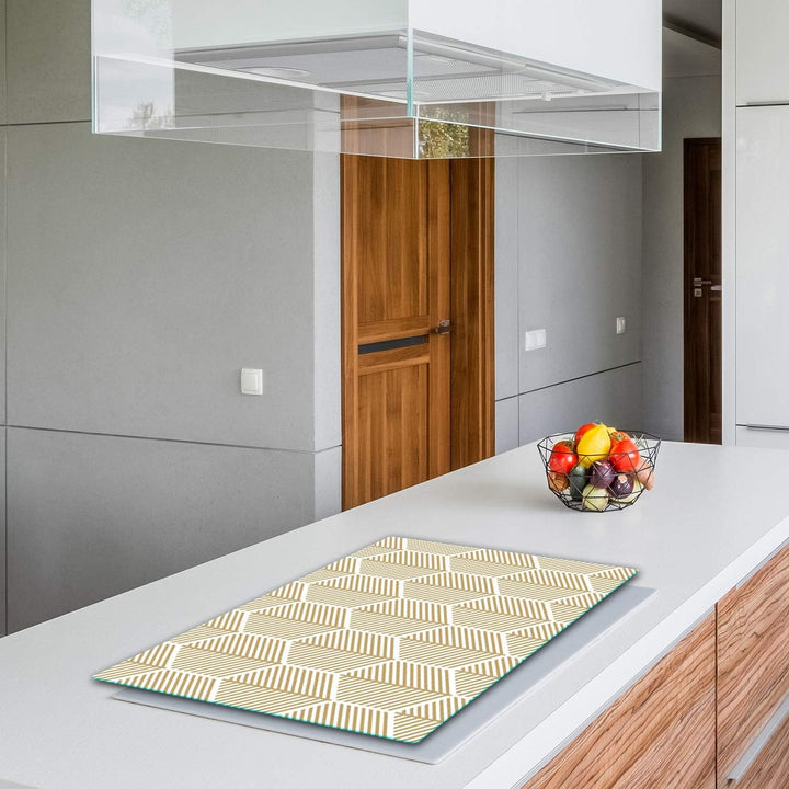 TMK | Herdabdeckplatte 80x52 cm 1-teilig Ceranfeldabdeckung Induktion Herdschutz Spritzschutz Glaspl