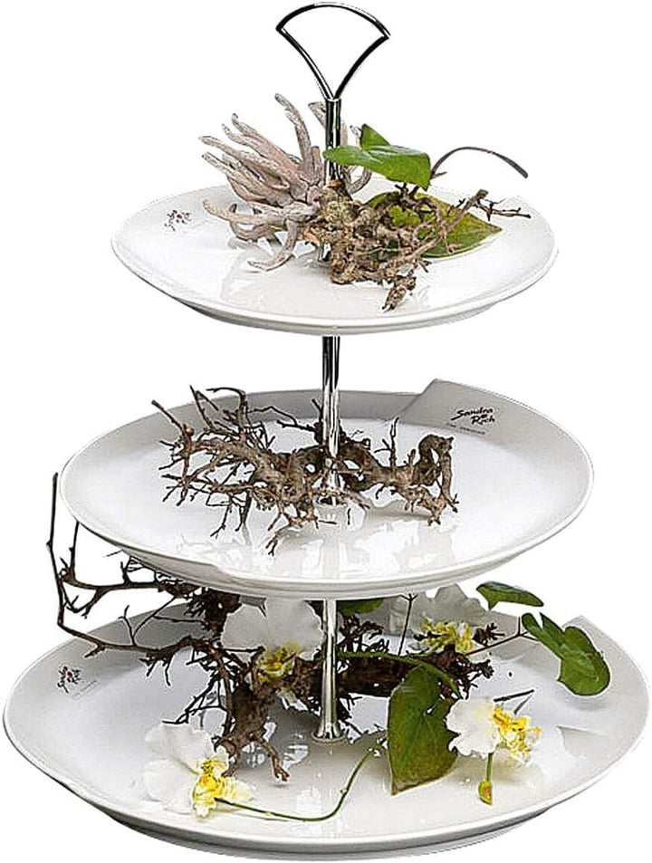 Sandra Rich Etagere, Edelstahl, weiss, 20 x 10 x 10 cm