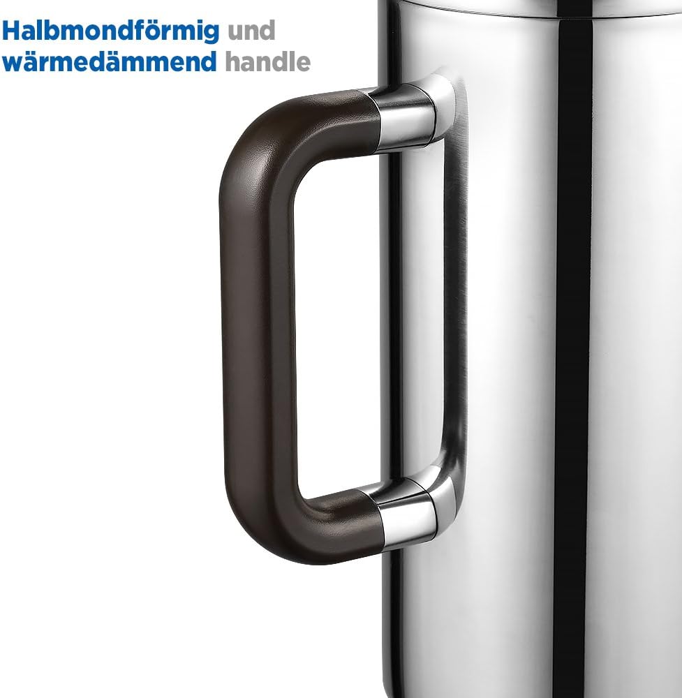 Ecooe 1.5L French Press Kaffee Doppelwandiger Kaffeebereiter aus 18/10 Rostenfrei Edelstahl mit 3 Fi