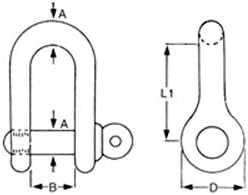 Wichard Schäkel mit unverlierbaren Achse 4mm, 4mm