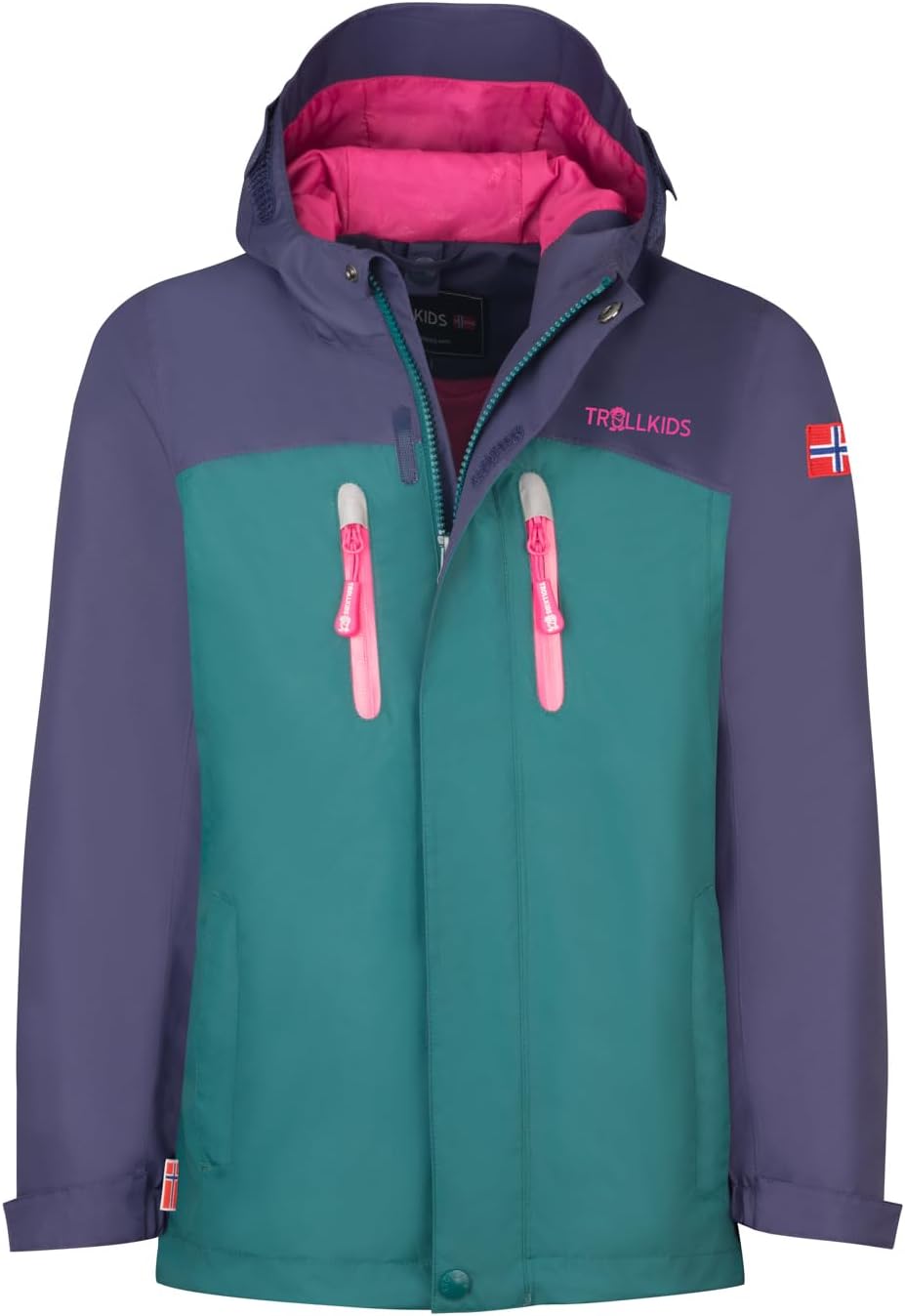 Trollkids Girls Bryggen 3in1 Jacket 104 Deep Violet, 104 Deep Violet
