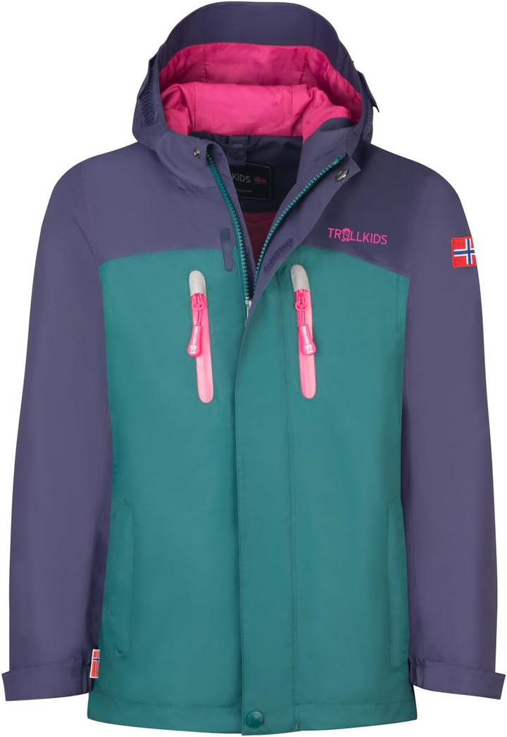 Trollkids Girls Bryggen 3in1 Jacket 104 Deep Violet, 104 Deep Violet