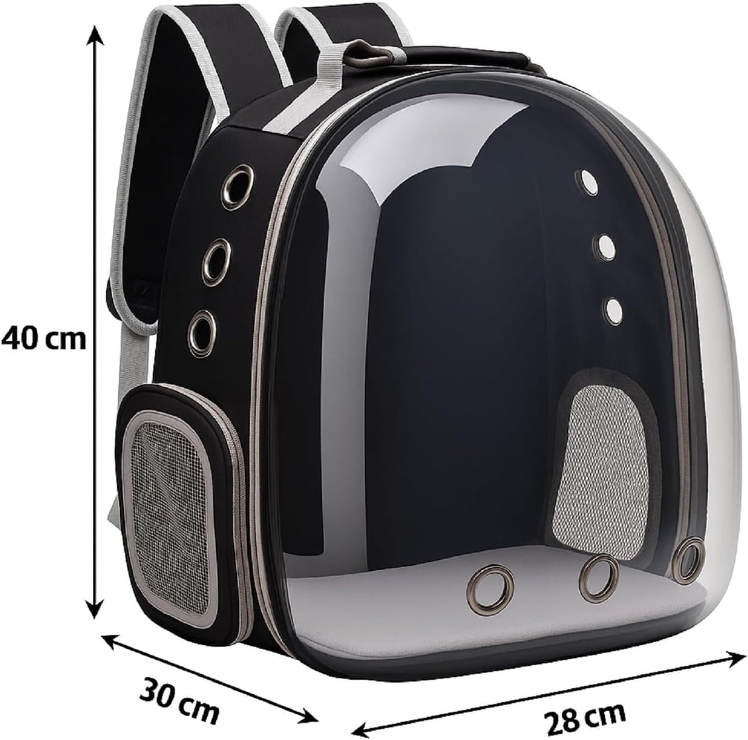 QLS Katzenrucksack – 40x30x28 cm – Transporttasche mit Belüftungslöchern für Katzen und kleine Hunde