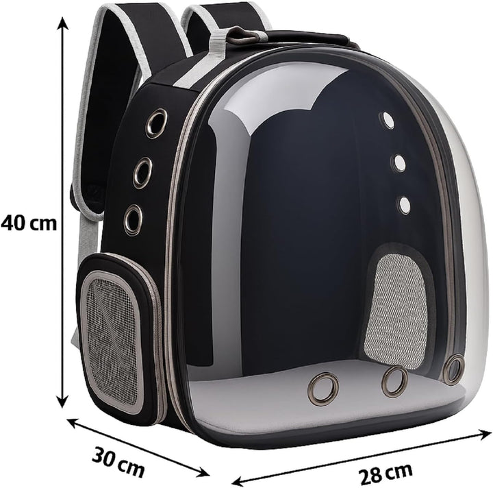 QLS Katzenrucksack – 40x30x28 cm – Transporttasche mit Belüftungslöchern für Katzen und kleine Hunde