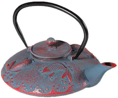 lachineuse 2552 Teekannen, Gusseisen, Karpfen rot