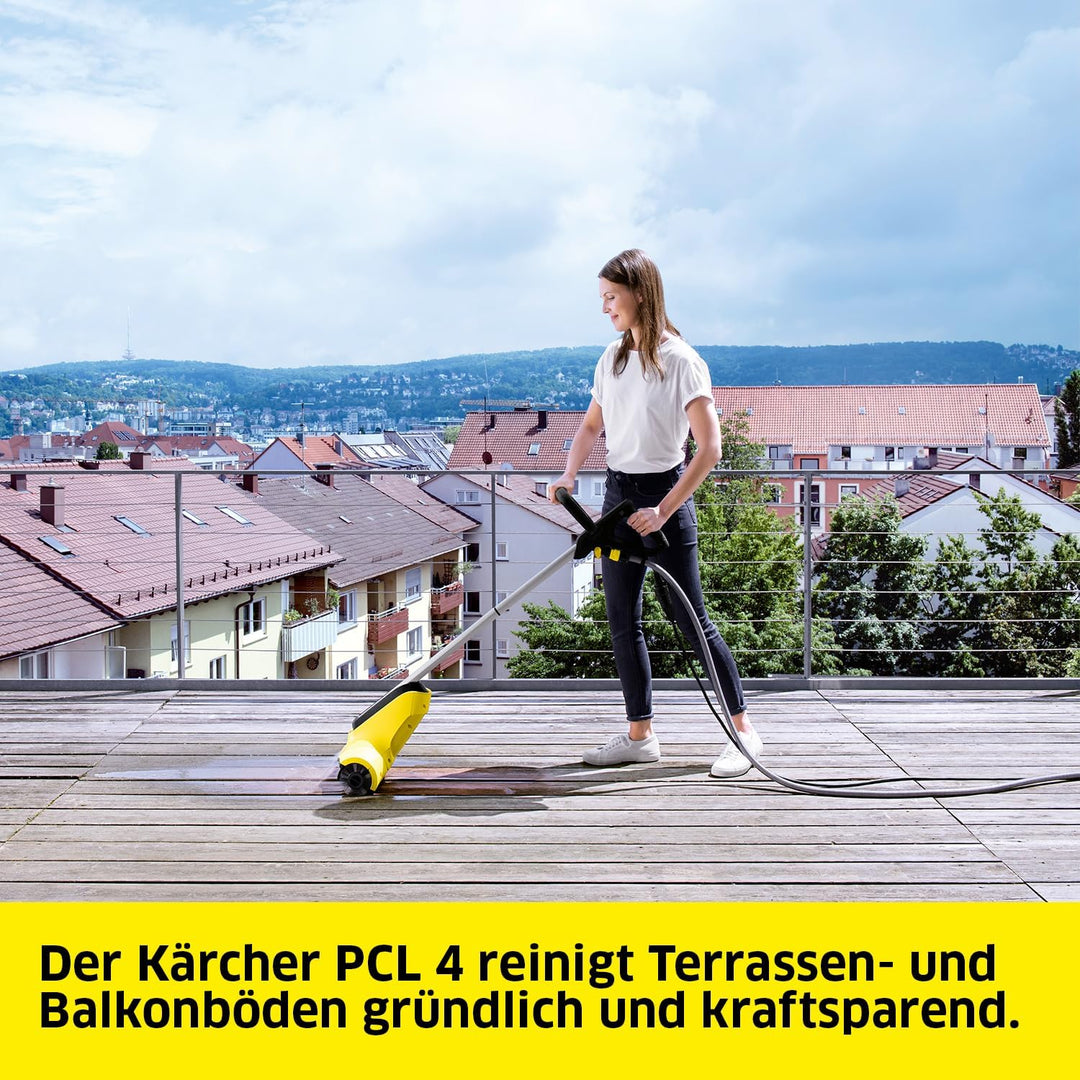 Kärcher Terrassenreiniger PCL 4 (Druck: 10 bar, 2 Bürstenwalzen für Holzoberflächen, 2 Wasserdüsen,