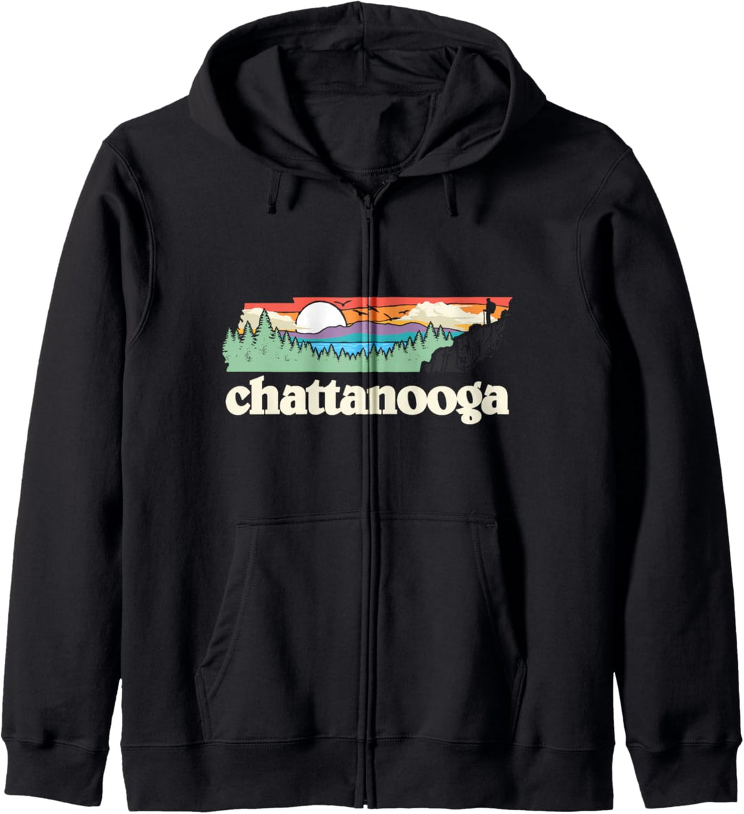 Chattanooga Tennessee Outdoors Retro Nature Graphic Kapuzenjacke