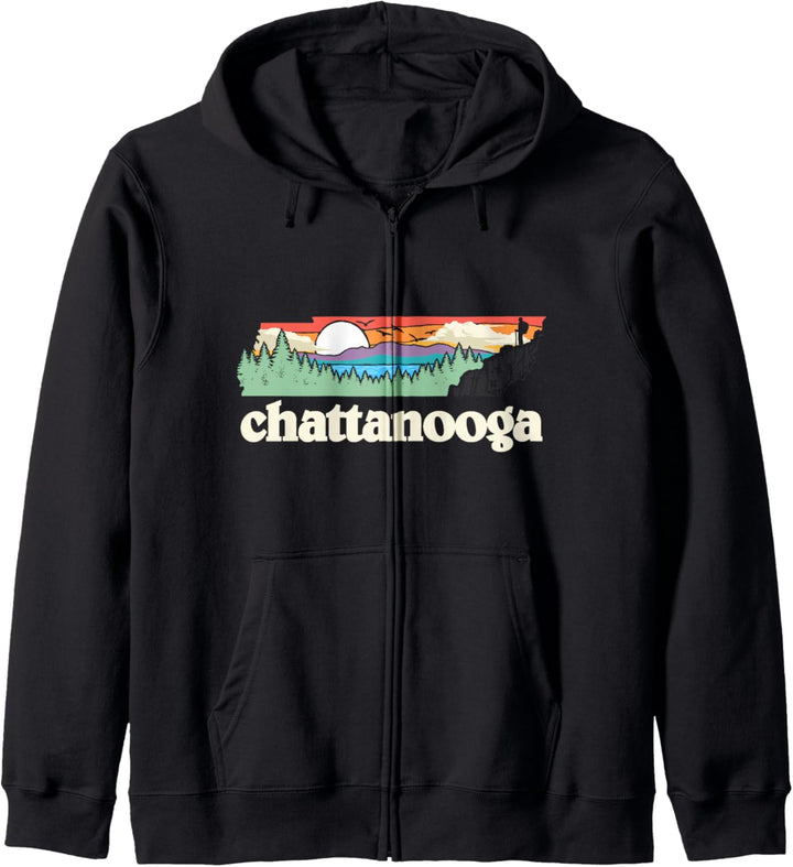Chattanooga Tennessee Outdoors Retro Nature Graphic Kapuzenjacke