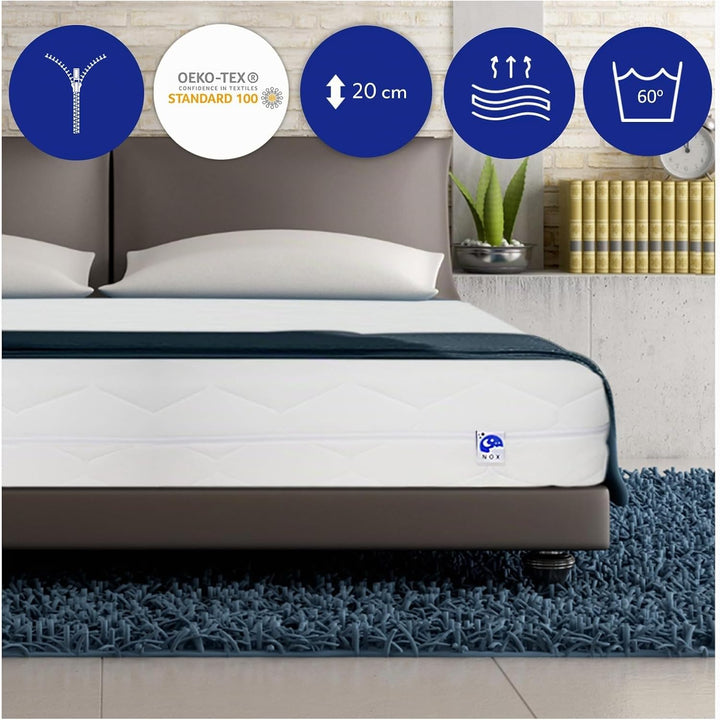 TULENA NOX Taschenfederkern Matratze 80x200 Federkernmatratze H3 + H4 Basic 18cm hoch| Probeschlafen