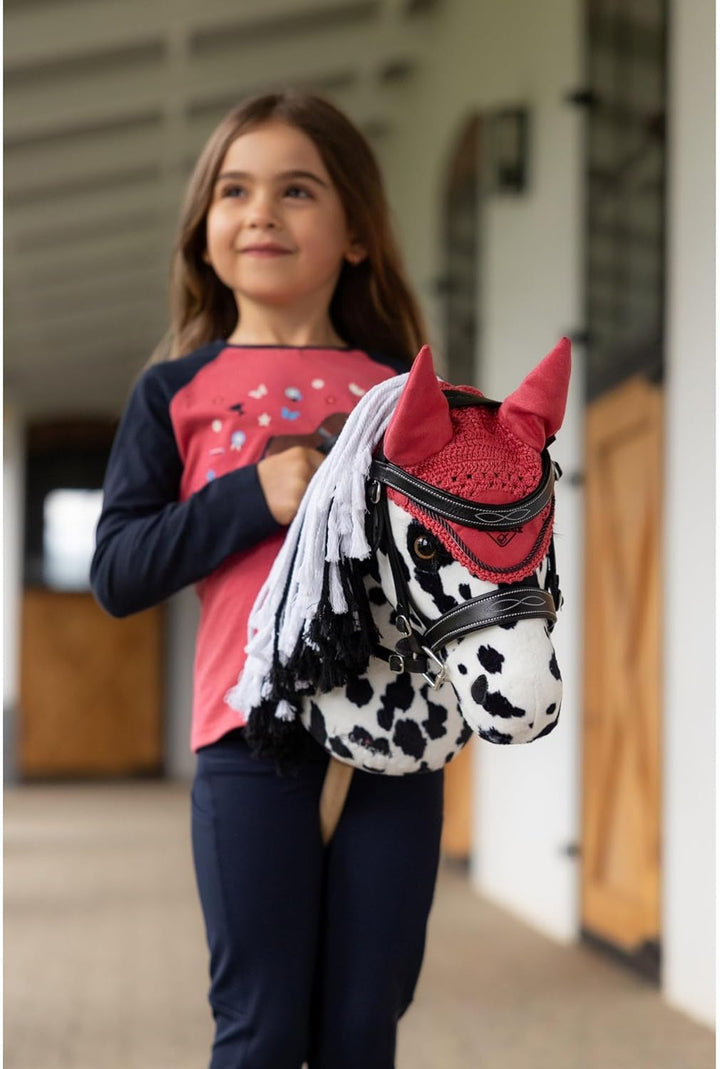 LeMieux Hobby Horse Fliegenhaube - Cranberry - Geeignet für Kinder ab 3 Jahren, Cranberry