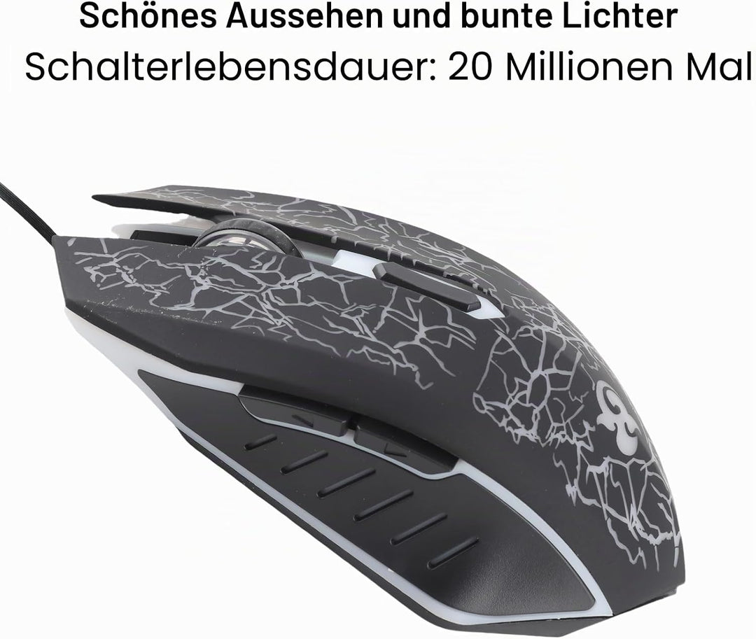 Dpofirs A70 Professional Wired Gaming Mouse, Universelle Optische USB Gaming Maus mit Bunt Atmendem