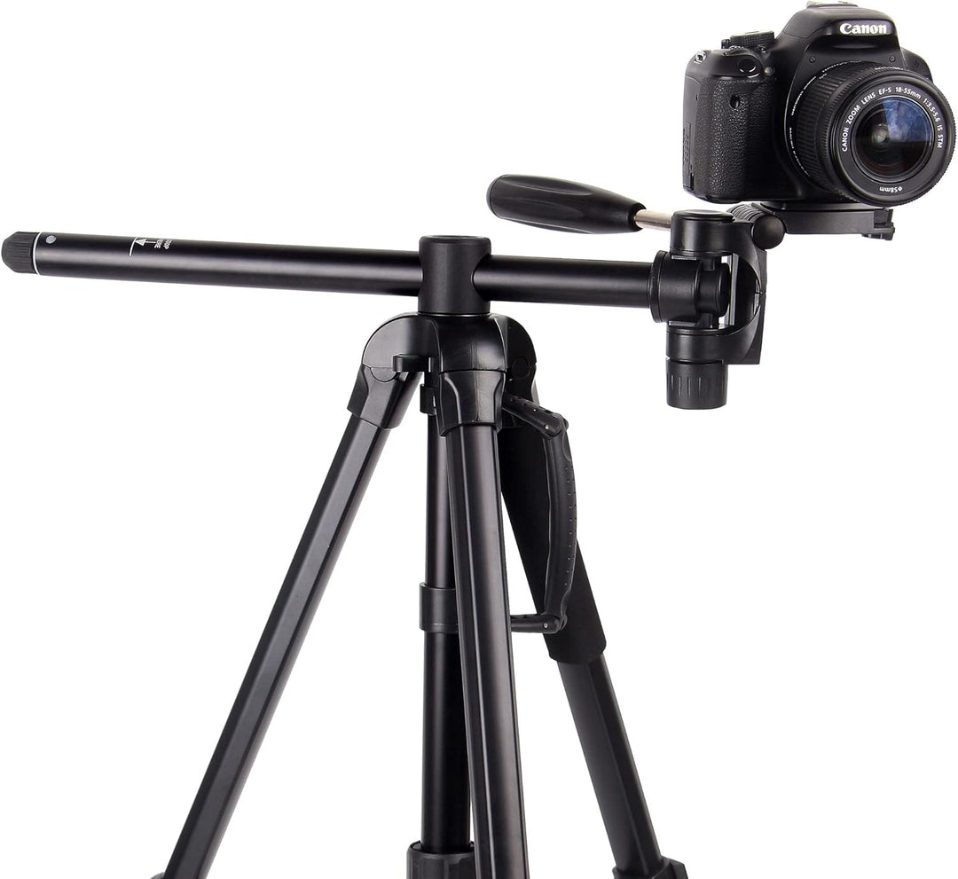 MOJOGEAR 179 cm 3-in-1-Stativ: Tripod, Einbeinstativ und horizontaler Arm für Top-Aufnahmen – mit Te