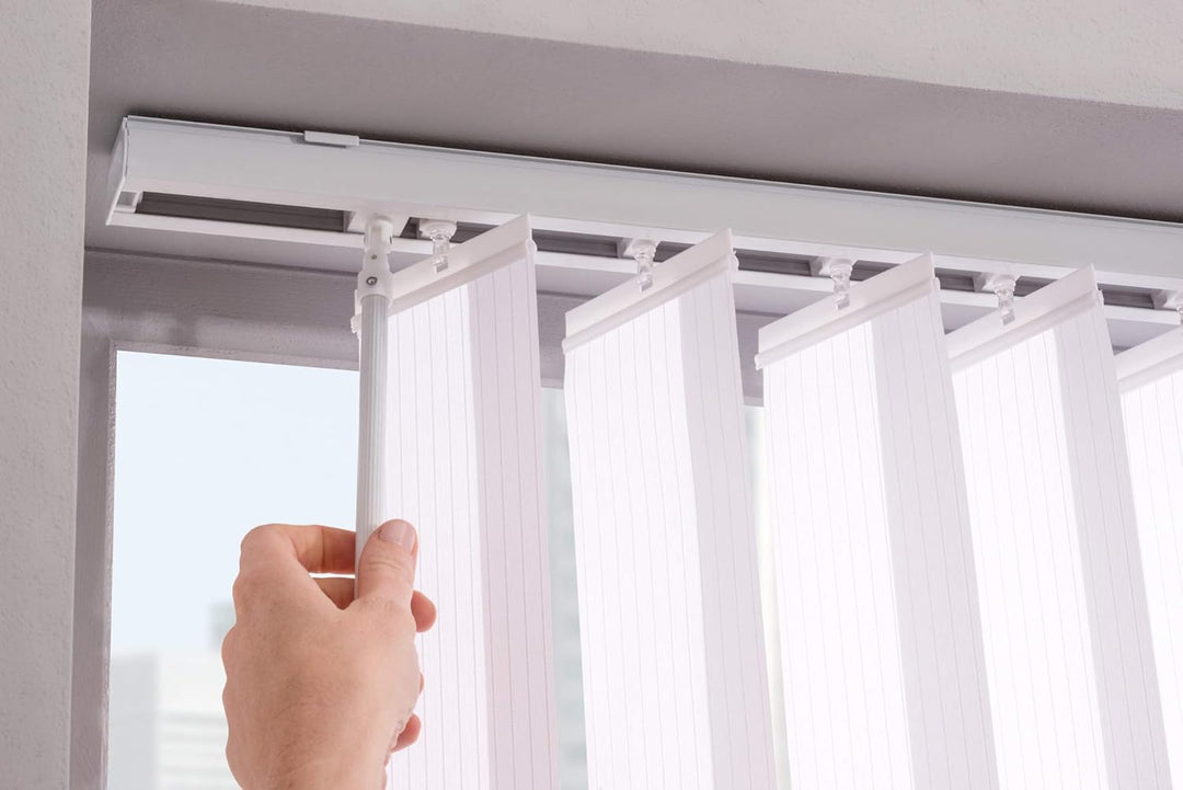 JalousieCrew Vertikal Lamellenvorhang Farbe weiss - Breite 100 bis 250 cm - Höhe 250 cm (individuell