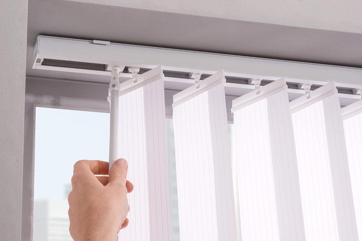 JalousieCrew Vertikal Lamellenvorhang Farbe weiss - Breite 100 bis 250 cm - Höhe 250 cm (individuell