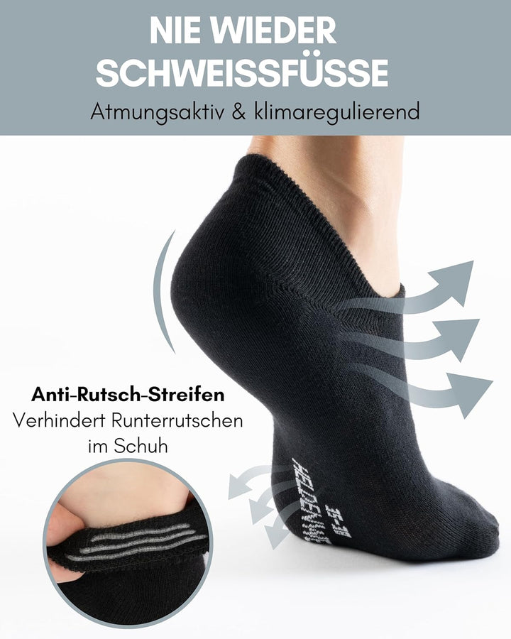 HELDENWERK 10 Paar Füsslinge für Damen & Herren - Unsichtbare Sneaker-Socken atmungsaktiv & bequem -