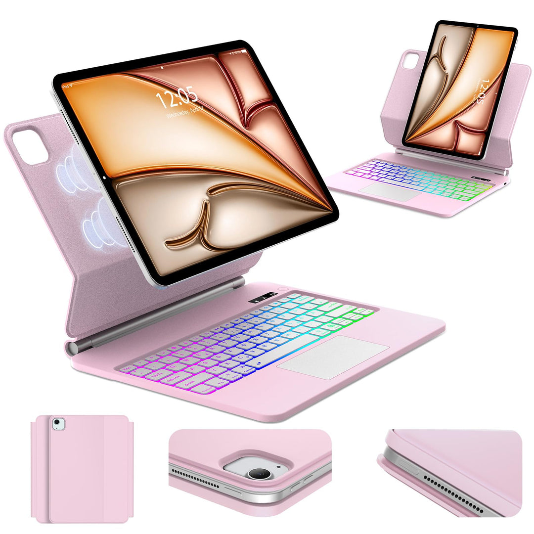 Magic Keyboard für iPad Air 13 Zoll 2026/2025/2024 (M4/M3/M2), iPad Pro 12.9 Zoll (6/5/4/3 Gen), Hül