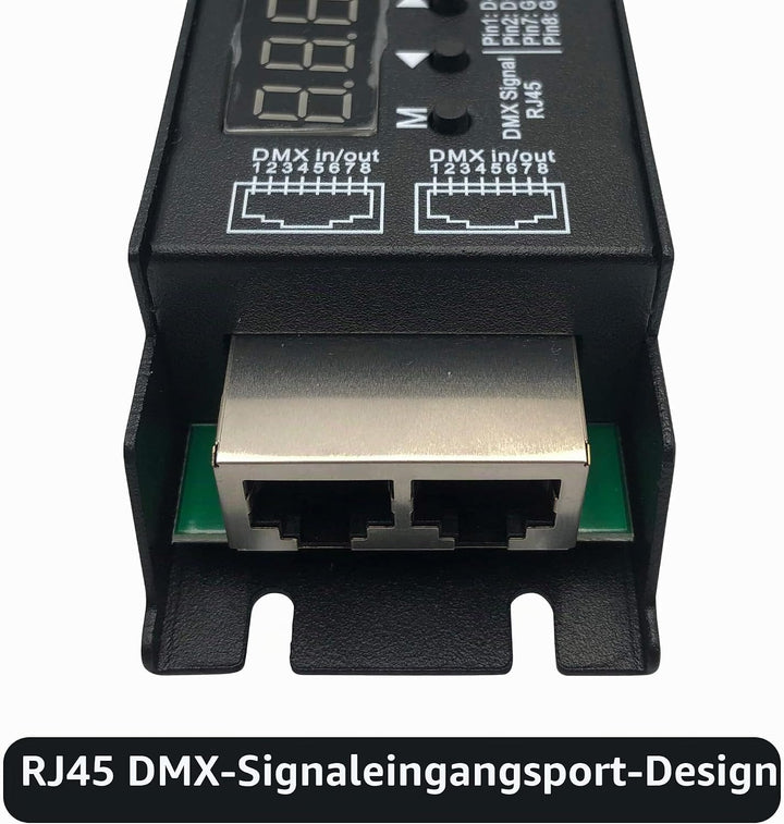 GIDEALED 5 Kanal DMX Decoder mit RDM Digitalanzeige,DMX512 Dimmertreiber PWM LED Controller für RGBC