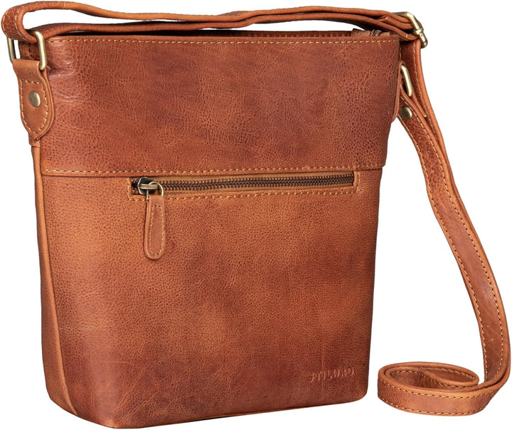 STILORD 'Jasmine' Ledertasche Damen Umhängetasche Handtasche Elegante Damentasche zum Umhängen Klein