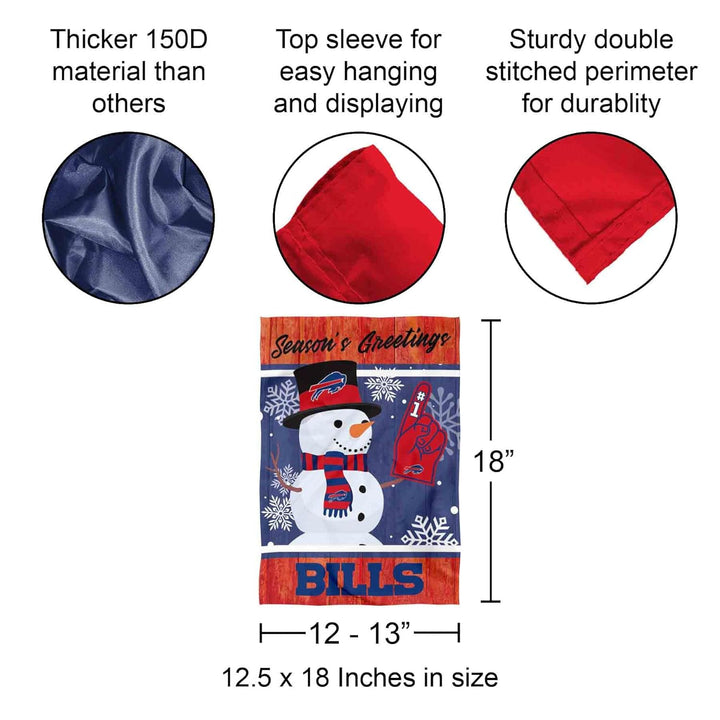 Buffalo Bills Holiday Winter Snow Garden Flag Double Sided Banner